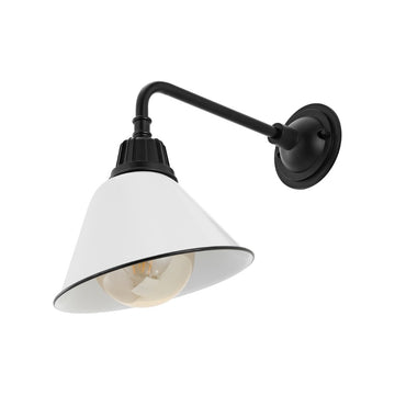 Croydon 9.63"  Farmhouse Industrial Indoor/Outdoor Iron LED Gooseneck Arm Outdoor Sconce - JONATHAN Y